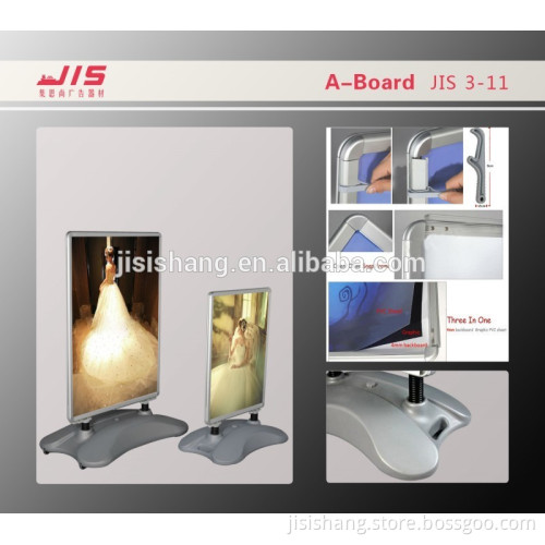JIS3-5 hot selling display exhibition usage 60*85cm customize bucket base aluminum advertisement stand board